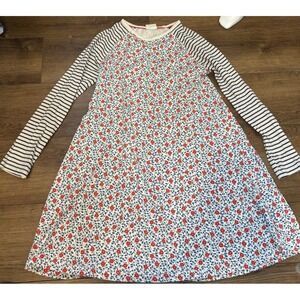 mini boden girls 11-12 Cotton Dress Floral Long Sleeve